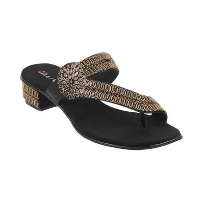 Women Black Ethnic Slippers