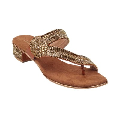 Women Yellow Ethnic Slippers