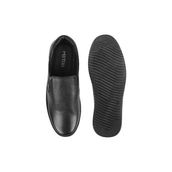 Buy Metro Men Black Formal Moccasin Online | SKU: 19-467-11-40
