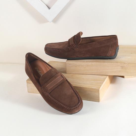 Men Tan-suede Casual Loafers