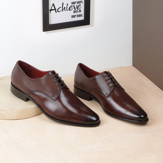Men Brown Party Lace Up