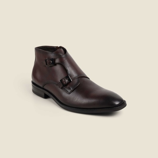 Men Brown Formal Monk