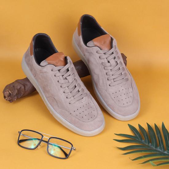 Men Beige Casual Sneakers