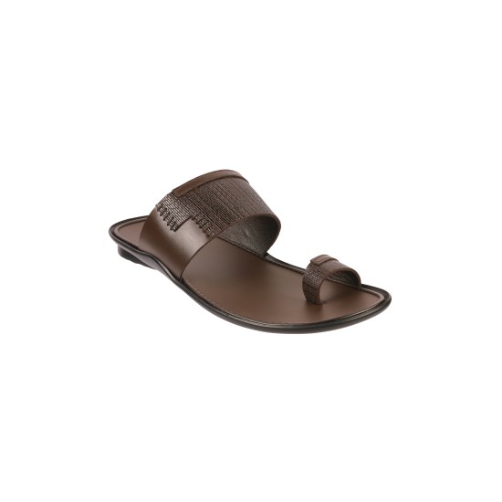 Men Brown Ethnic Slippers