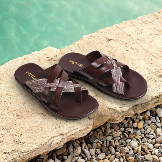 Men Brown Casual Slippers