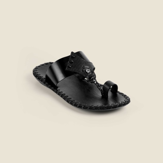 Men Black Ethnic Kolhapuris