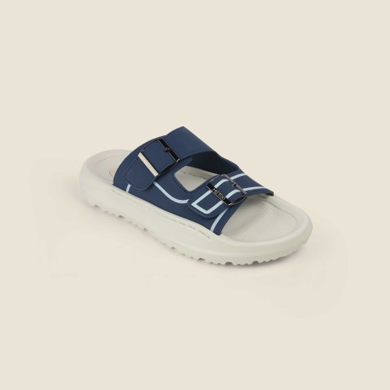 Men Blue-navy Casual Slippers