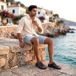 Men Black Casual Slippers