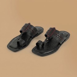 Men Black Ethnic Kolhapuris