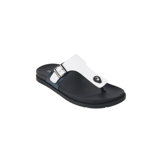 Men White-blue Casual Slippers