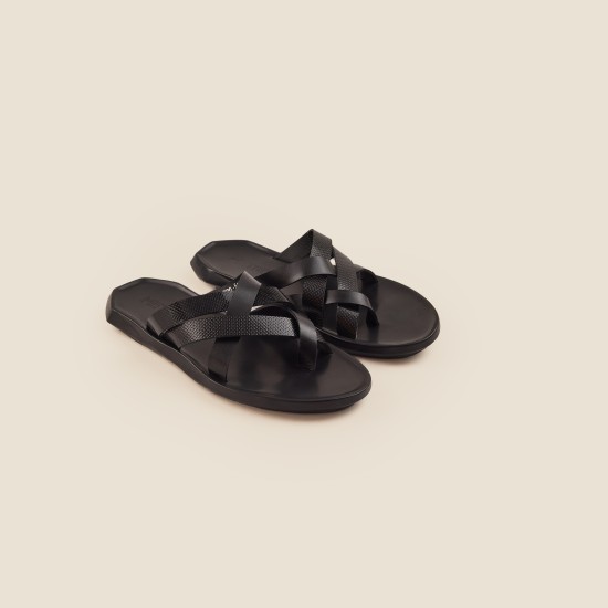 Men Black Casual Slippers