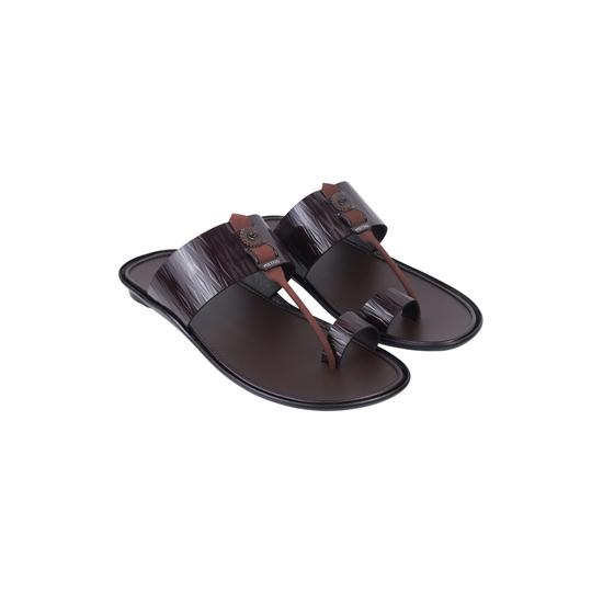 Men Brown Ethnic Slippers