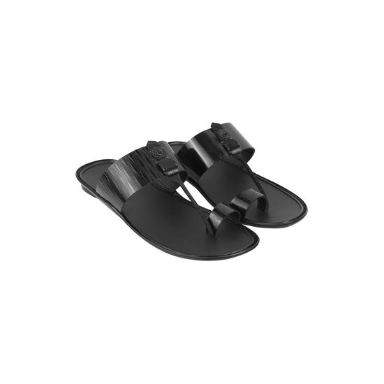 Men Black-Pat Ethnic Slippers