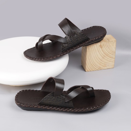 Men Brown Casual Slippers