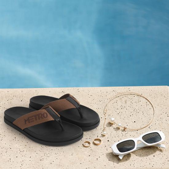 Men Brown Casual Slippers