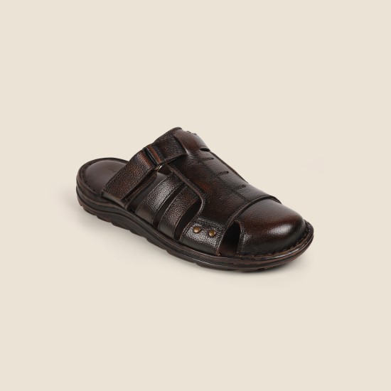 Men Brown Ethnic Slip Ons
