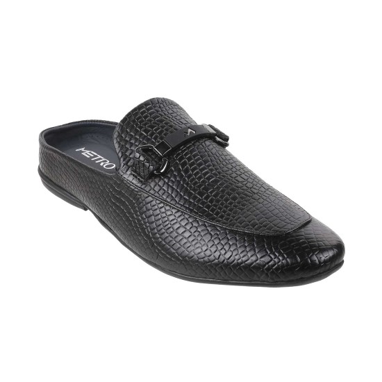 Men Black Ethnic Slip Ons