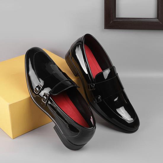 Men Black-Pat Formal Monk