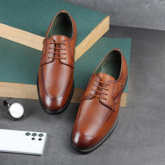 Men Tan Formal Lace Up