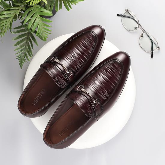 Men Wine Formal Slip Ons