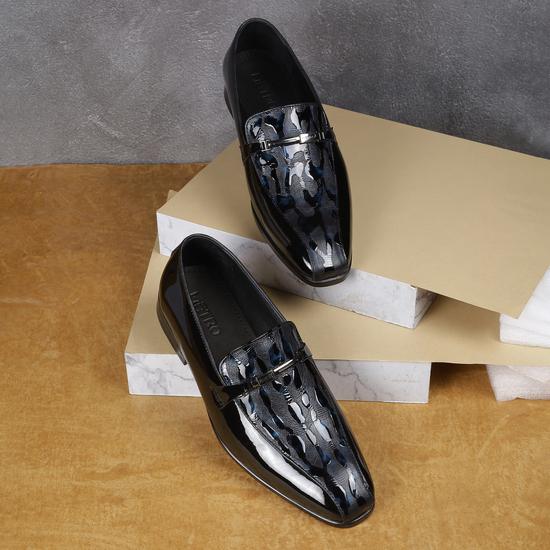 Men Black-Blue Party Moccasin