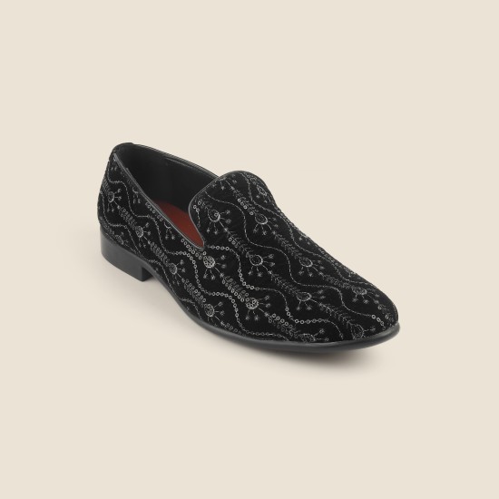 Men Black Party Moccasin