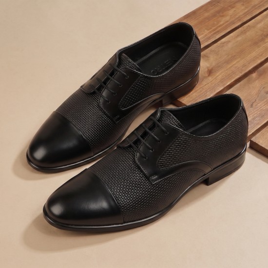 Men Black Formal Oxford