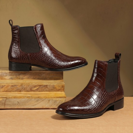 Men Tan Formal Boots