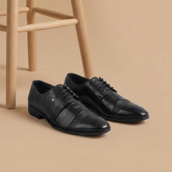 Men Black Formal Oxford