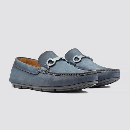 Men Blue-suede Casual Loafers