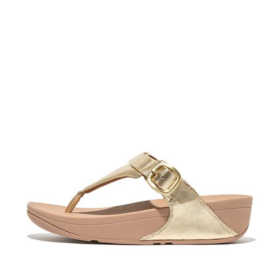 Lulu Adjustable Leather Toe-Post Sandals