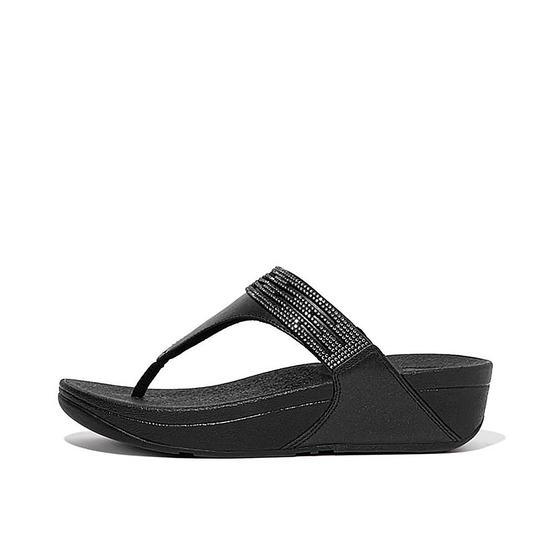 Lasercrystal Leather Toe Post Sandals