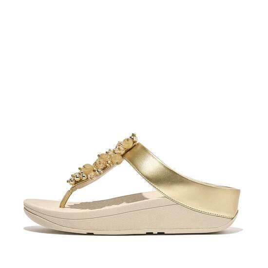 Fino Bauble-Bead Toe-Post Sandals