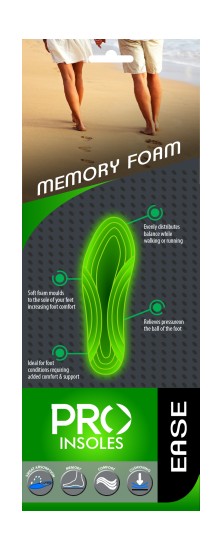 Pro Insoles Ease Memory Foam Size 41. Can be fit from 36 to 46 any footwear size.