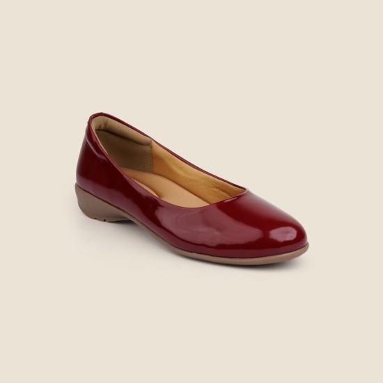 Women Maroon Party Ballerinas