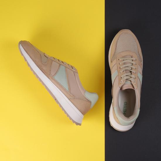 Women Beige Sports Walking Shoes
