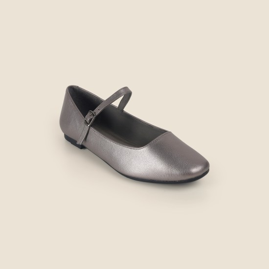 Women Gun-Metal Casual Ballerinas