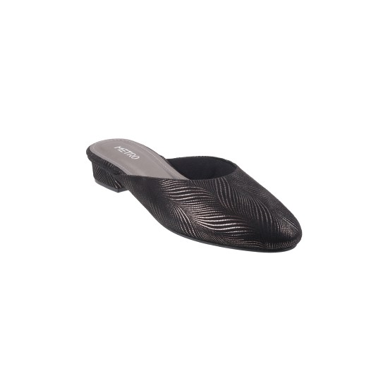 Women Gun-metal Casual Slip Ons