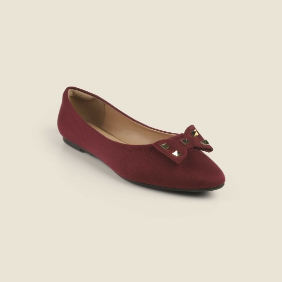 Women Maroon Casual Ballerinas