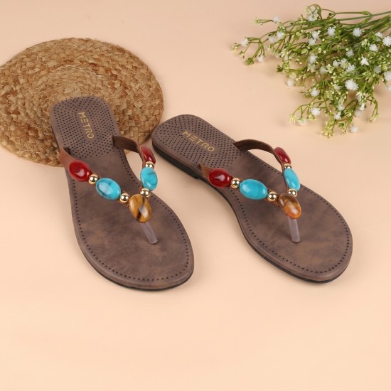 Women Tan Casual Slippers