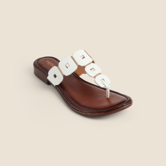 Women White Casual Slippers