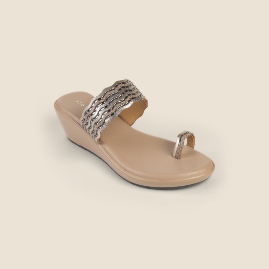 Women Peach Ethnic Slip Ons