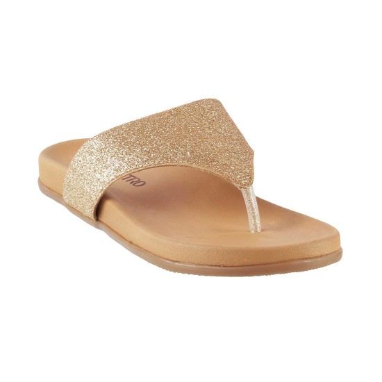 Women Gold Casual Slip Ons