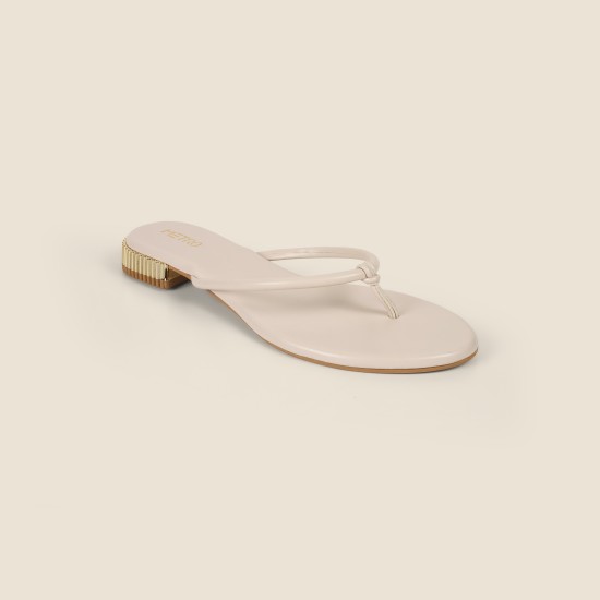 Women Beige Casual Slippers