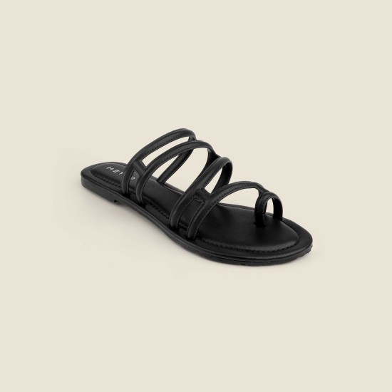 Women Black Casual Slippers