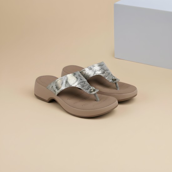 Women Gold Casual Slippers