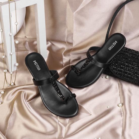 Women Black Casual Slip Ons