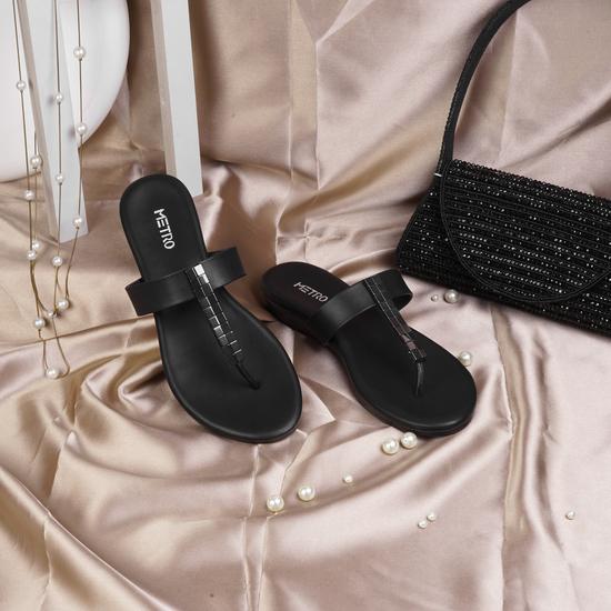 Women Black Casual Slippers