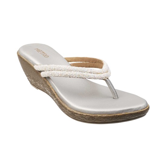Women Silver Casual Slippers