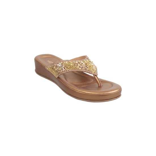 Women Antic-gold Ethnic Slippers